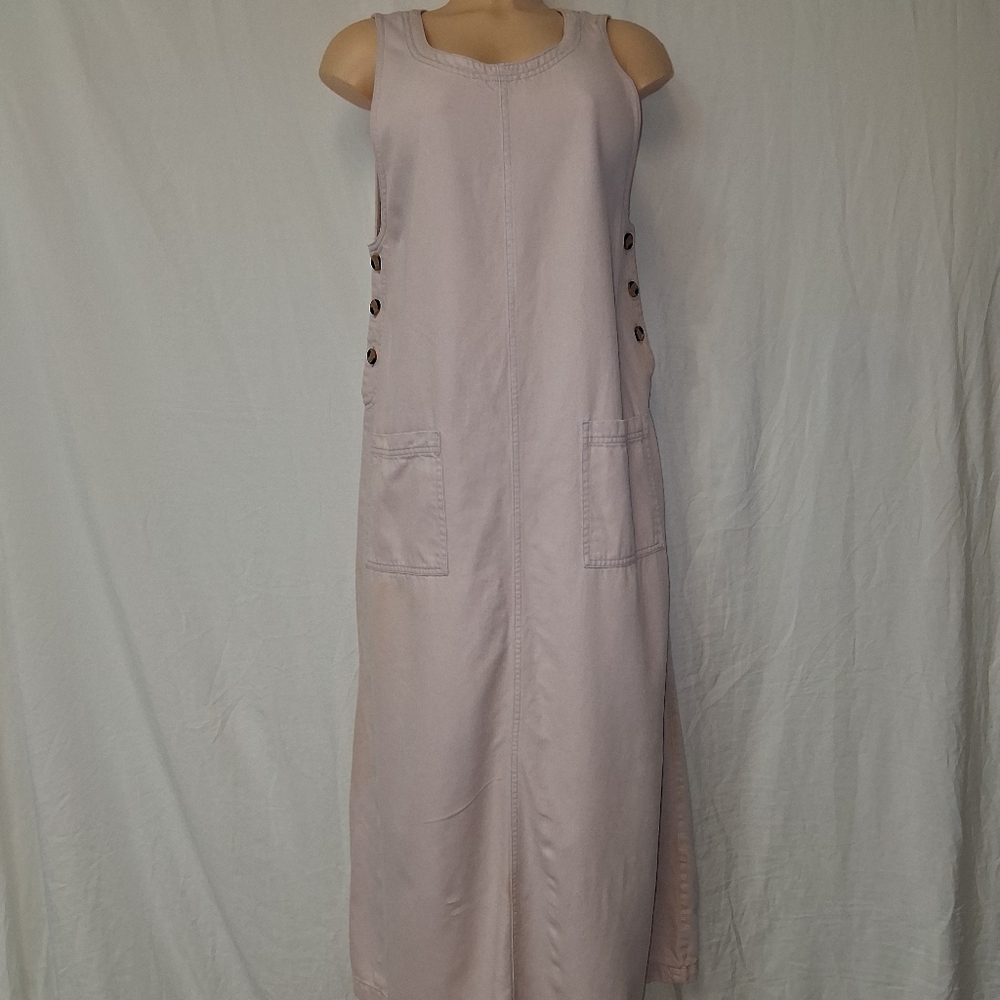 Original Ty wear 90s  Midi Dress Pale Purple Style Tencel Sleeveless Size 10 - Picture 14 of 16